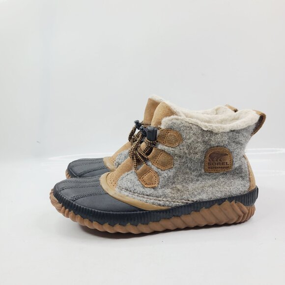 Sorel Women's Grey Brown Out N About NY1954-052 Waterproof Winter Boots Size 6 - Picture 2 of 7